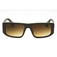 Police Men's Sunglasses - Silver Olive Green Plastic Rectangular Frame | SPLL13 073M ,