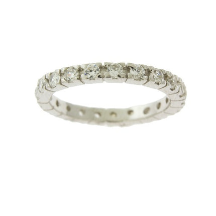 Sterling Silver CZ Eternity Ring - W-8759 ,