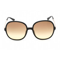 Guess Women's Sunglasses - Shiny Black Plastic Oval Shape Full Rim Frame | GU7844 01F ,