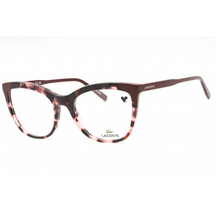 Lacoste Women's Eyeglasses - Havana/Rose Plastic Cat Eye Full Rim Frame | L2884 219 ,