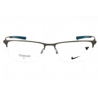 Nike Men's Eyeglasses - Satin Gunmetal/Space Blue Rectangular Frame | NIKE 6064 074 ,