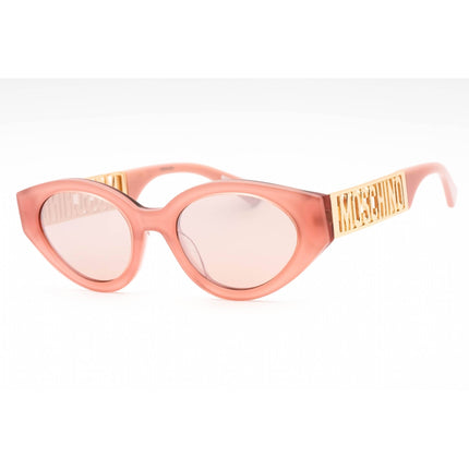 Moschino Women's Sunglasses - Oval Frame Pink Flash Silver Lens | MOS160/S 035J 2S ,
