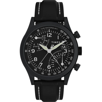 Timex Men's Watch - Waterbury Traditional Fly Back Chrono Black Strap | TW2W48000VQ ,