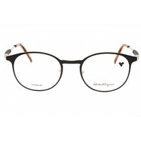 Salvatore Ferragamo Men's Eyeglasses - Gold/Black Round Titanium Frame | SF2567 733 ,