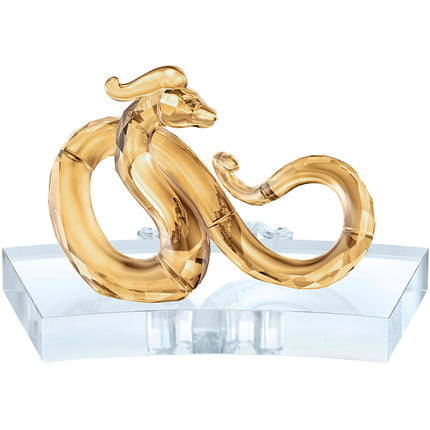 Swarovski Decoration Figurine - Chinese Zodiac Snake Shiny Orange Crystal | 5416603 ,