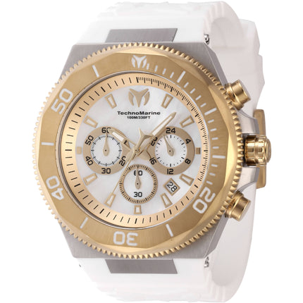 Technomarine Men's Watch - Manta Ocean Chronograph White Silicone Strap | TM-222077 ,