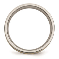 Titanium Flat 14k Yellow Inlay 6mm Brushed Band | TB217 ,