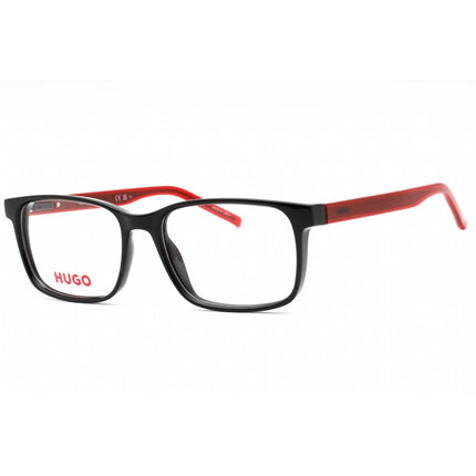 Hugo Men's Eyeglasses - Black Red Plastic Rectangular Full Rim Frame | HG 1163 0OIT 00 ,