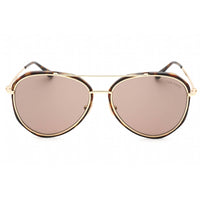 Tom Ford Unisex Sunglasses - Dark Havana Metal Pilot Frame Roviex Lens | FT0749 52J ,
