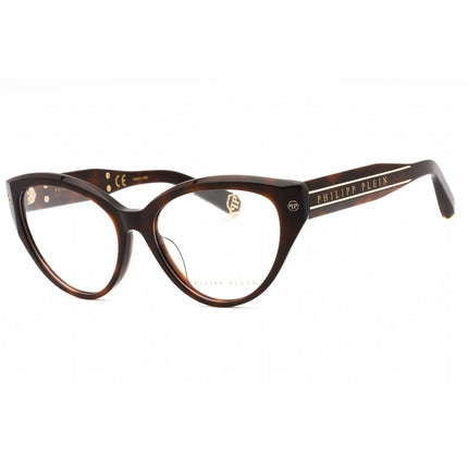 Philipp Plein Women's Eyeglasses - Shiny Dark Havana Plastic Cat Eye | VPP052M 0752 ,