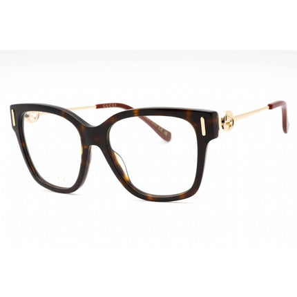 Gucci Women's Eyeglasses - Havana/Gold Plastic Cat Eye Full Rim Frame | GG1204O 002 ,