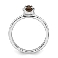 Sterling Silver Stackable Expressions Polished Smoky Quartz Ring | QSK619 ,
