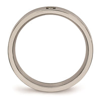 Titanium Polished Flat Comfort Back CZ Ring | TB468 ,