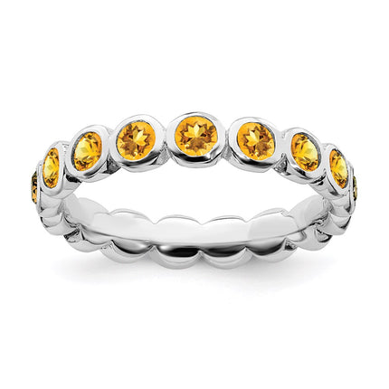 Sterling Silver Stackable Expressions November Swarovski Ring | QSK983 ,