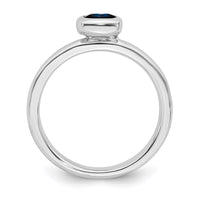 Sterling Silver Stackable Expressions Cushion Cut Cr. Sapphire Ring | QSK454 ,