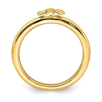 Sterling Silver Stackable Expressions Yellow-plated Tree Ring | QSK1976 ,