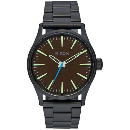 Nixon Unisex Watch - Sentry Quartz Brown Dial Stainless Steel Bracelet | A450-712 ,