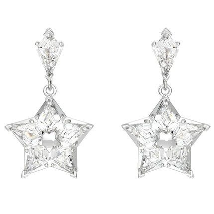 Swarovski Women's Drop Earrings - Stella Kite Cut Star White Rhodium Plated | 5652002 ,