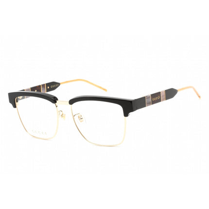 Gucci Men's Eyeglasses - Black Gold Acetate/Metal Full Rim Pilot Frame | GG0605O 001 ,