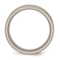 Titanium Ridged Edge 8mm Brushed and Polished Band | TB42 ,