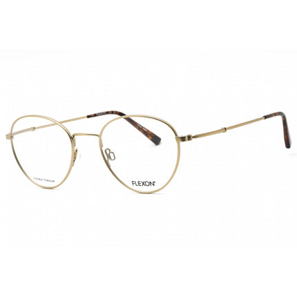 Flexon Men's Eyeglasses - Gold Metal Round Full Rim Frame | FLEXON H6032 710 ,