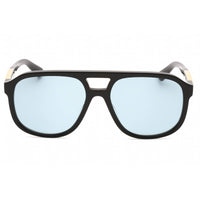 Gucci Unisex Sunglasses - Black Plastic Pilot Full Rim Frame Blue Lens | GG1188S 004 ,