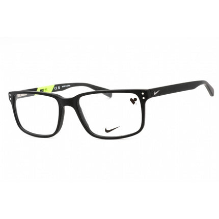 Nike Unisex Eyeglasses - Matte Black Plastic Rectangular Full Rim Frame | 7240 001 ,
