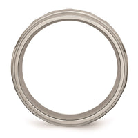 Titanium 7mm Grooved Edge Hammered and Polished Band | TB237 ,