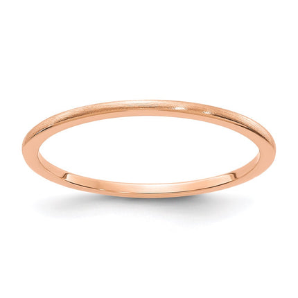 14K Rose Gold 1.2mm Half Round Satin Stackable Band | STK24-120R ,