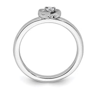 Sterling Silver Stackable Expressions White Topaz Heart Ring | QSK1525 ,