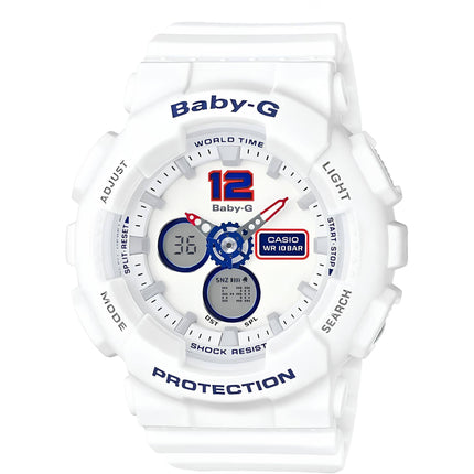 Casio Women's Watch - Baby-G White and Grey Analog-Digital Dial Strap | BA120TR-7B ,