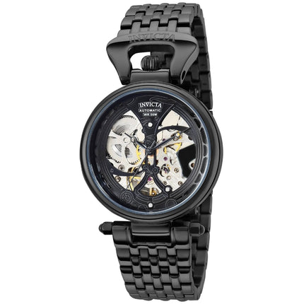 Invicta Women's Watch - Objet D Art Automatic Skeleton Dial Black Bracelet | 38393 ,