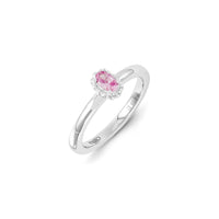 Sterling Silver Stackable Expressions Created Pink Sapphire Ring | QSK1268 ,