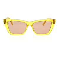 Saint Laurent Women's Sunglasses - Yellow Plastic Frame Brown Lens | SL276MICA 027 ,