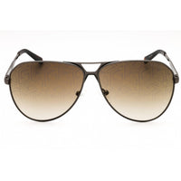 Guess Men's Sunglasses - Shiny Gunmetal Metal Aviator Frame Brown Lens | GU00069 08F ,