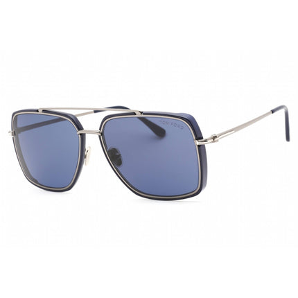 Tom Ford Unisex Sunglasses - Shiny Blue Metal Pilot Full Rim Frame | FT0750 90V ,
