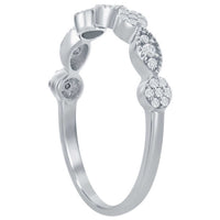 Classic Women's Micro Pave CZ Half Eternity Ring - W-2776 ,