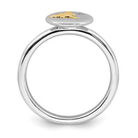 Sterling Silver & 14k Dragonfly Stackable Expressions Diamond Ring | QSK1654 ,