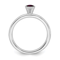 SS Stackable Expressions High 4mm Round Rhodolite Garnet Ring | QSK463 ,