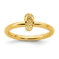 Sterling Silver Stackable Expressions Yellow-plated Flip Flop Ring | QSK1966 ,