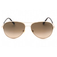 Tom Ford Unisex Sunglasses - Shiny Rose Gold Metal Aviator Frame | FT0823 CLARK 28F ,