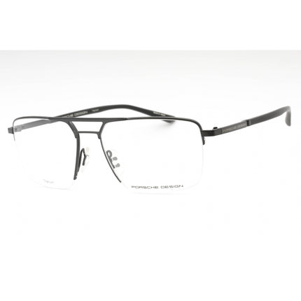 Porsche Men's Eyeglasses - Black Metal Rectangular Frame Clear Demo Lens | P8398 A ,