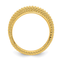 Sterling Silver Stackable Expressions Gold-plated Domed Ring | QSK879 ,