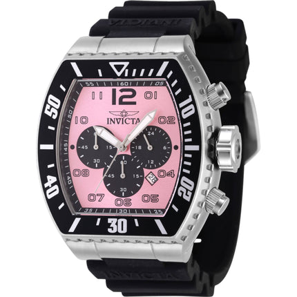 Invicta Men's Quartz Watch - Pro Diver Chronograph Pink, Black Dial Strap | 47286 ,