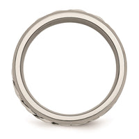 Titanium/Sterling Silver Inlay Polished 1pt. Diamond 7mm Band | TB440A ,