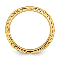 Sterling Silver Stackable Expressions Polished Gold-plated Wave Ring | QSK827 ,
