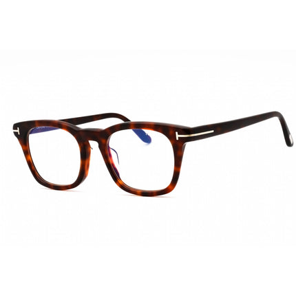 Tom Ford Men's Eyeglasses - Red Havana Square Acetate Full Rim Frame | FT5870-F-B 054 ,
