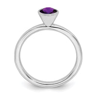 Sterling Silver Stackable Expressions High 5mm February Swarovski Ring | QSK962 ,