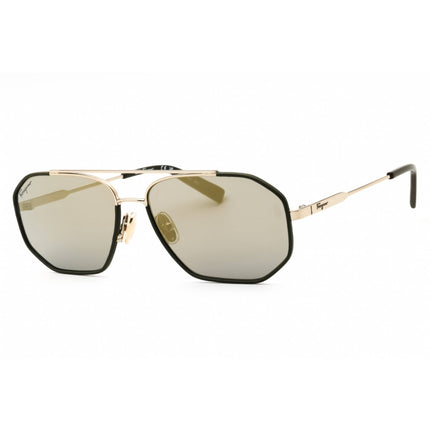 Salvatore Ferragamo Men's Sunglasses - Gold/Dark Green Full Rim Frame | SF303SL 726 ,
