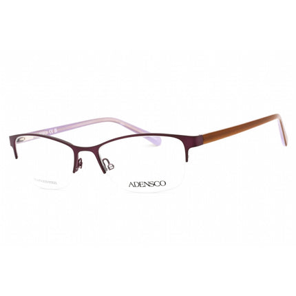 Adensco Women's Eyeglasses - Plum Metal Rectangular Half Rim Frame | AD 230 00T7 00 ,